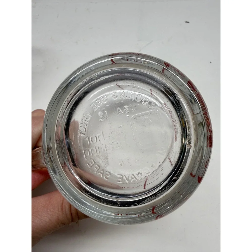 Anchor Hocking Oven Basics Glass Measuring Cup Lot 5pc Assorted Sizes Clear Red